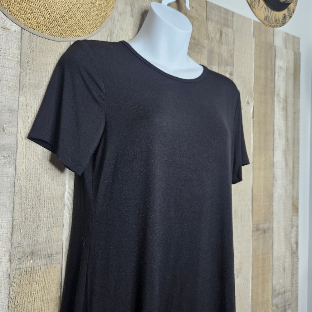 Rohb by Joyce Azria Cannes Short Sleeve Crew Neck Pullover Black Dress Sze Small - Picture 2 of 8